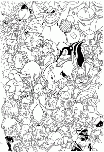 Sonic, the fastest hedgehog on the planet is about to be colored ! Go ahead ! (Return to childhood Coloring Page)