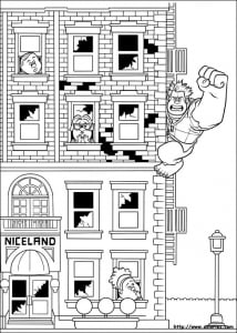 Ralph's worlds: Ralph destroys a building (Return to childhood Coloring Page)