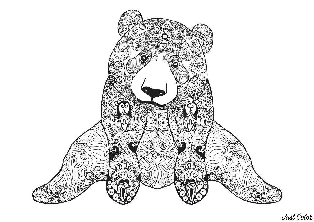 Bear Coloring Pages For Adults - Coloring Pages