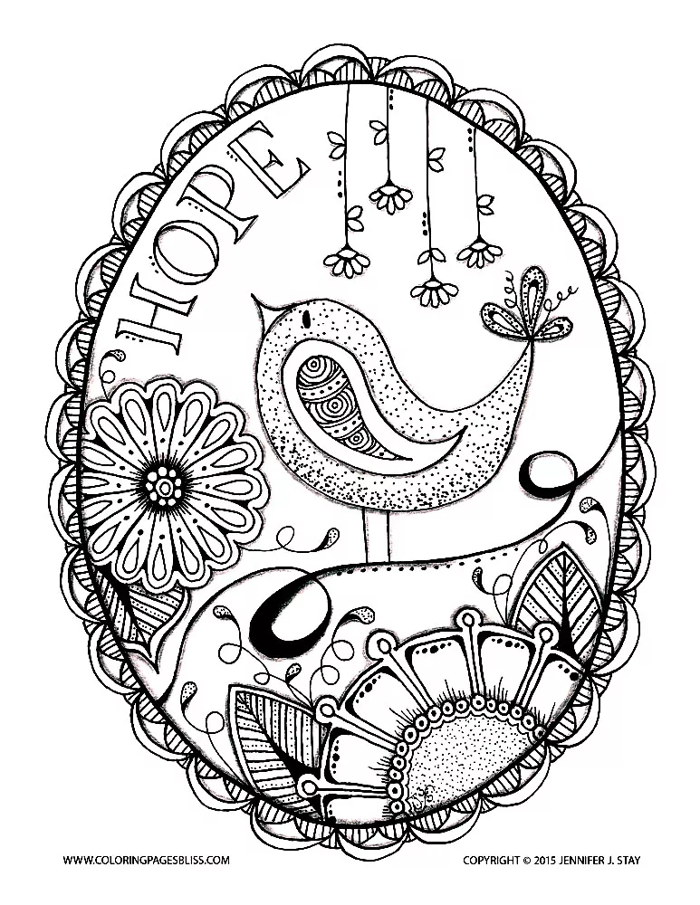 Bird hope (Printable Coloring Page for adults)
