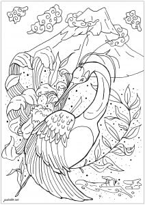 Majestic heron (Bird Coloring Page)