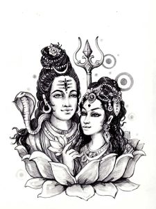 Printable India & Bollywood Coloring Page for adults : Shiva-sati-india