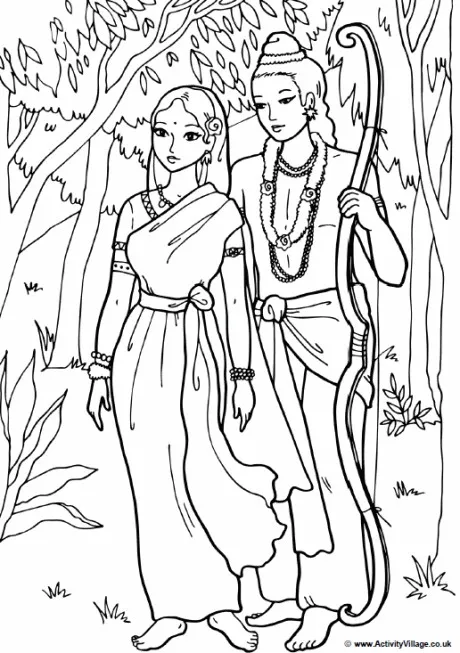 India bollywood (Printable India & Bollywood Coloring Page for adults)