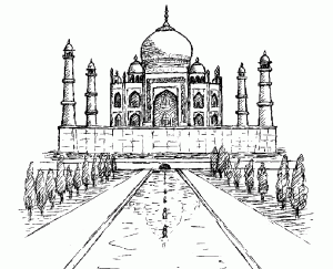 Coloring taj mahal india