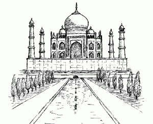 Coloring taj mahal india