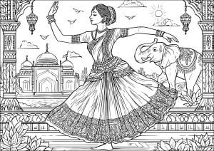 Graceful dancing in india