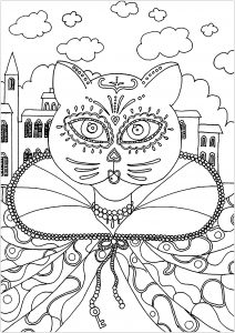 Coloring carnival cat