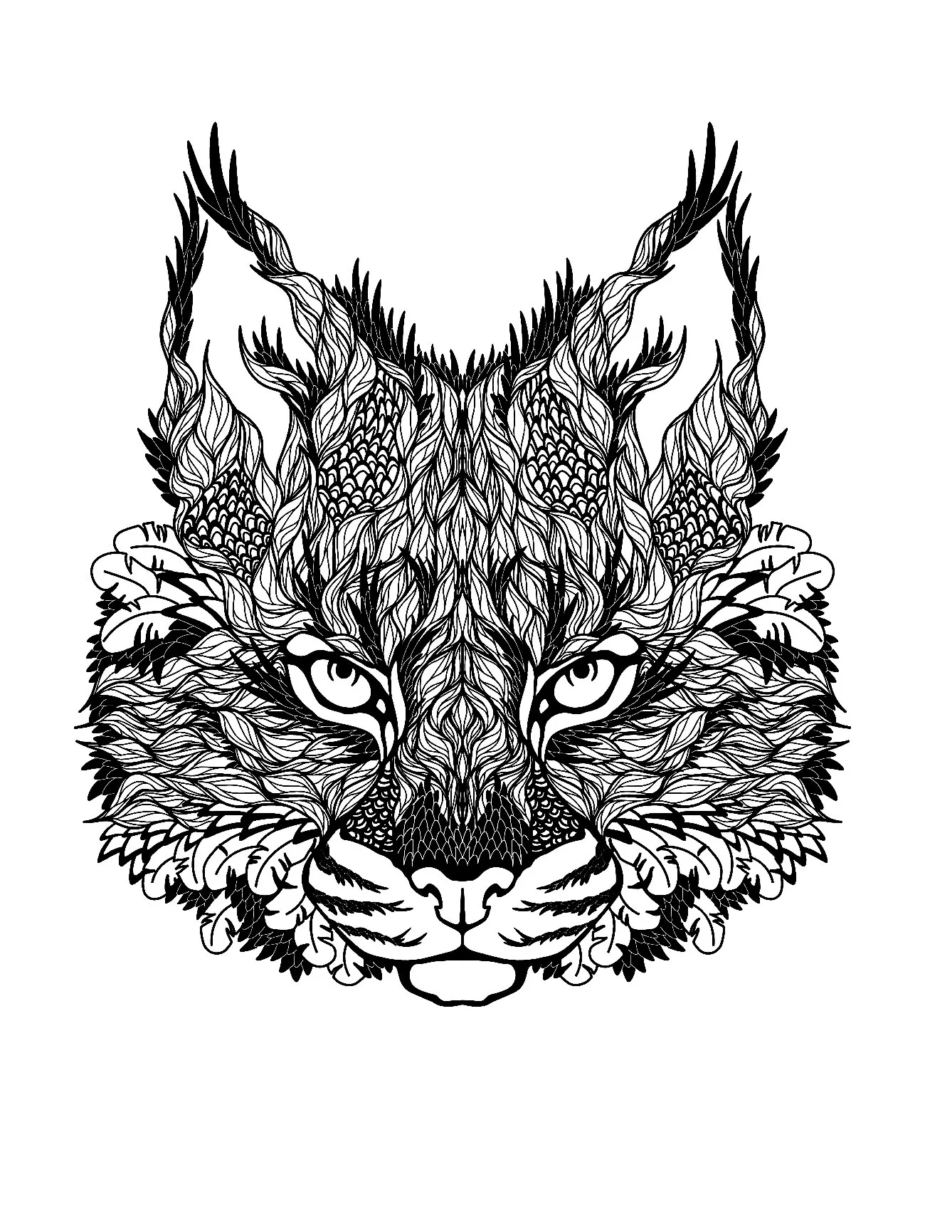 Cabeza de gato para colorear (Cat)