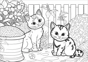 Two Little Cats In The Garden