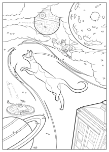 Printable Star Trek Coloring Page for adults : Cat by juline