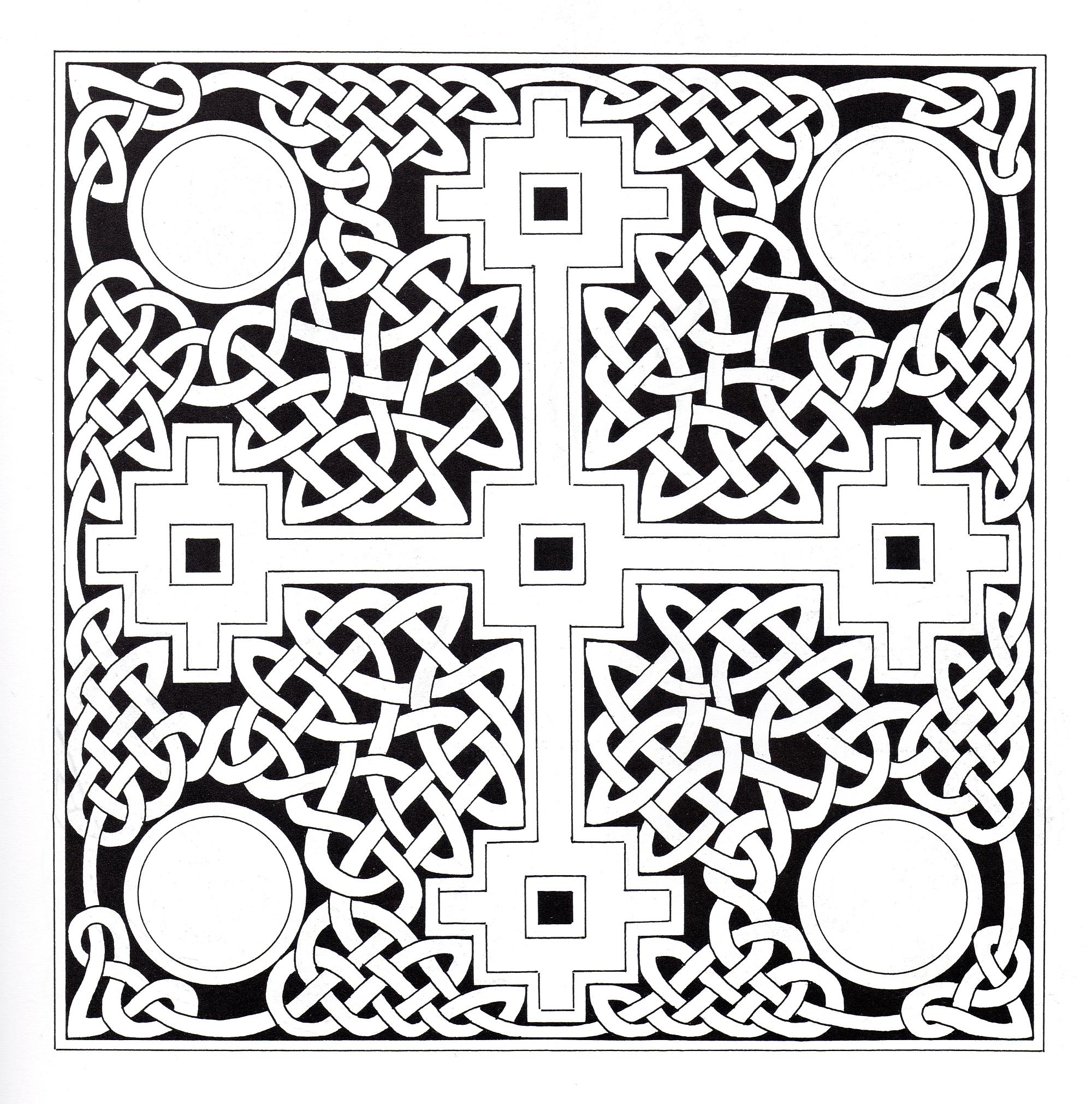 Squared Celtic art pattern