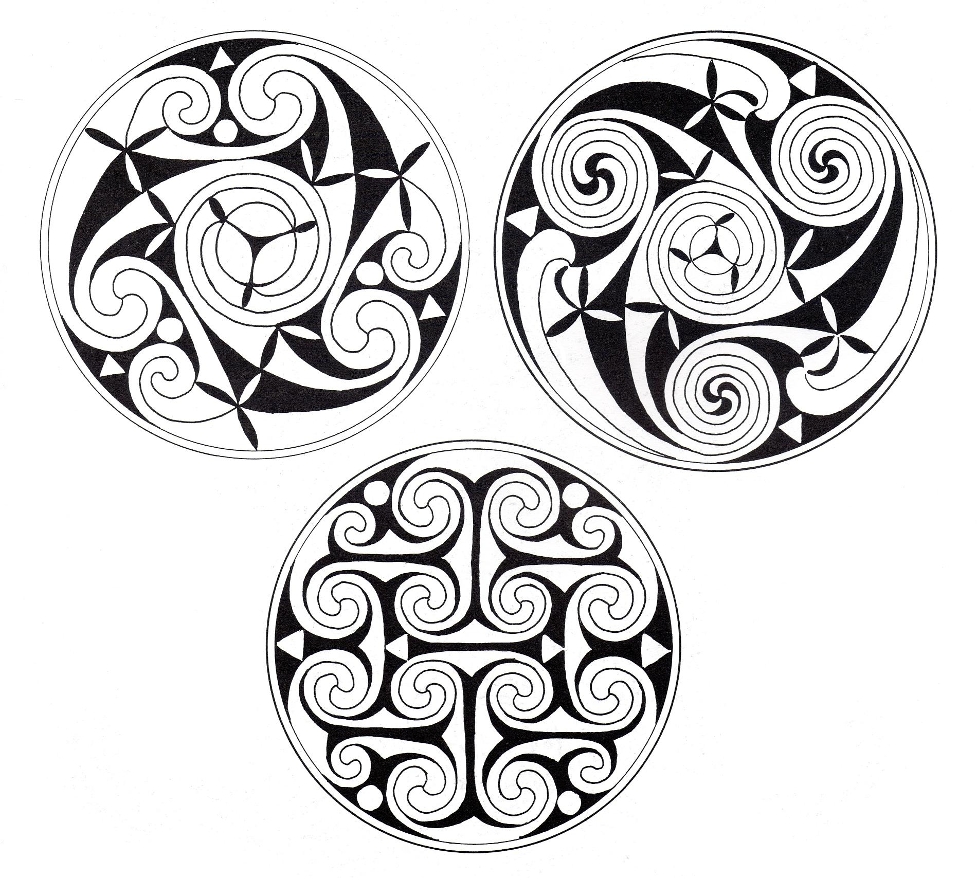 Celtic art designs : 3 mandalas