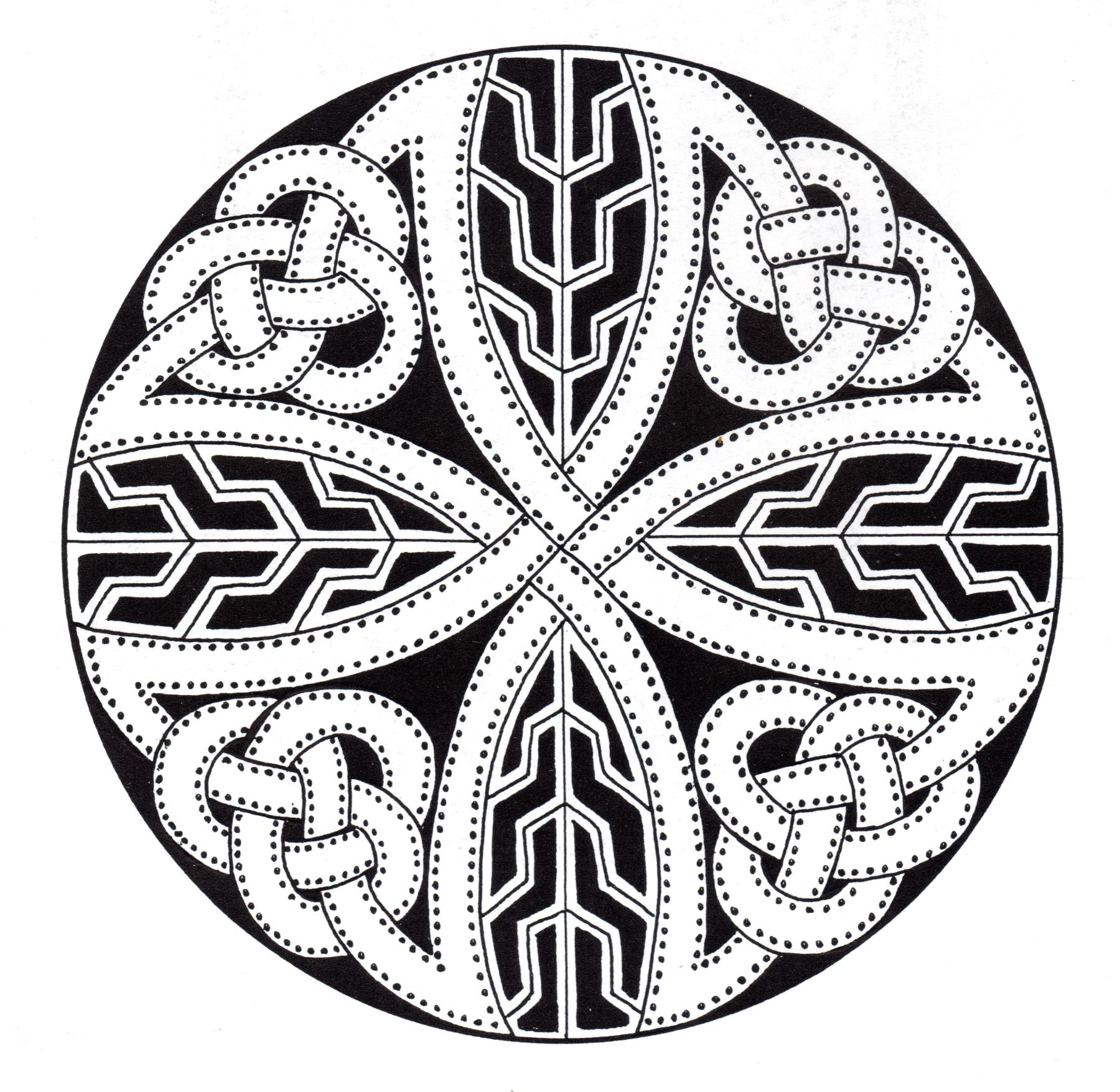 Complex abstract Celtic art design looking like a Mandala