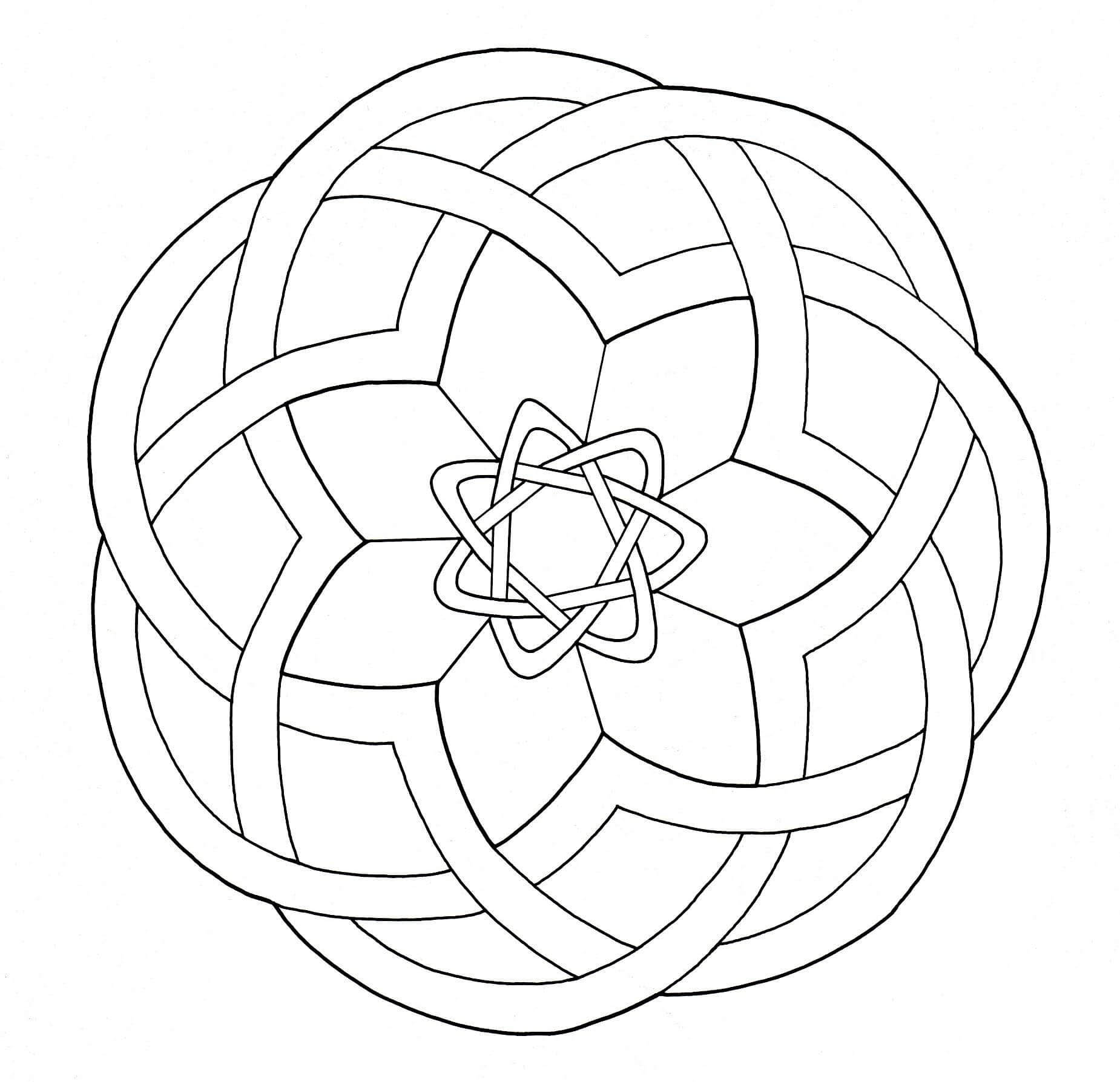 Simple Celtic Art Mandala. This coloring is a wonderful representation of Celtic Art, all in simplicity and harmony.