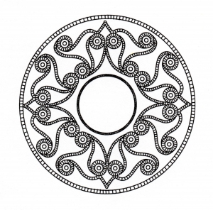 Celtic art drawing looking like a Mandala (Coloring Page)