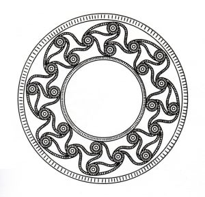 Celtic Art drawing resembling a Mandala (Coloring Page)