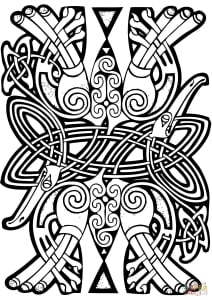Celtic art: interwoven abstract elements (Coloring Page)