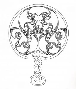 Celtic art design looking like a jewell (Coloring Page)