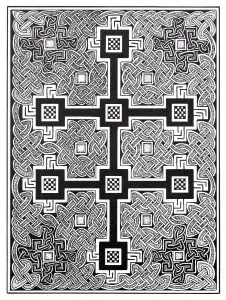 Celtic crosses and interlace patterns