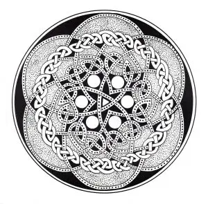 Celtic interlace rosette