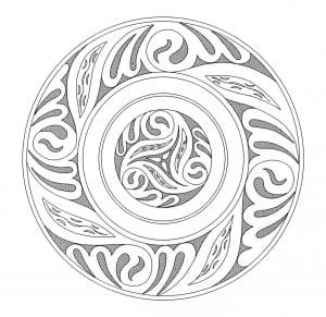 Celtic art design looking like a Mandala (Coloring Page)