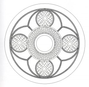 Celtic art circular design looking like a Mandala (Coloring Page)