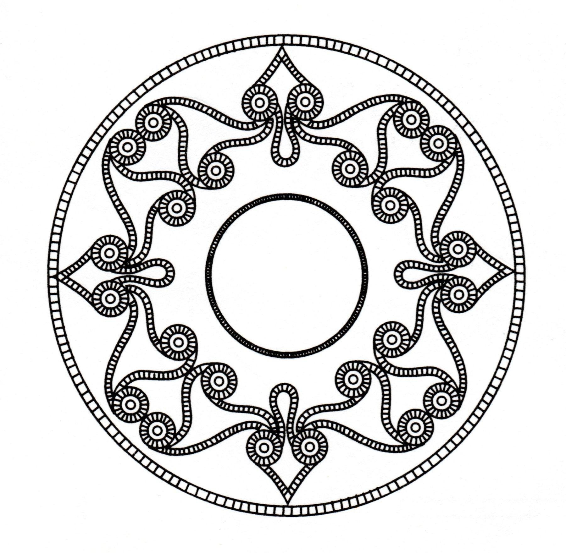 Celtic art drawing looking like a Mandala (Coloring Page)