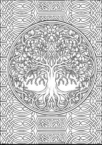 Complex drawing of the Tree of Life