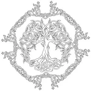 Tree of life and Celtic outline