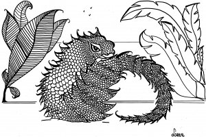 Coloring "The lizard" (Chameleons and lizards Coloring Page)