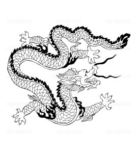 Coloring adult chinese dragon