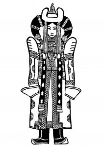 Coloring page chinese imperial robes