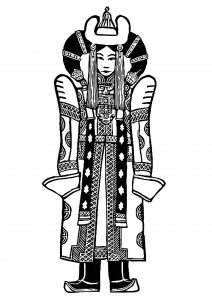 Coloring page chinese imperial robes