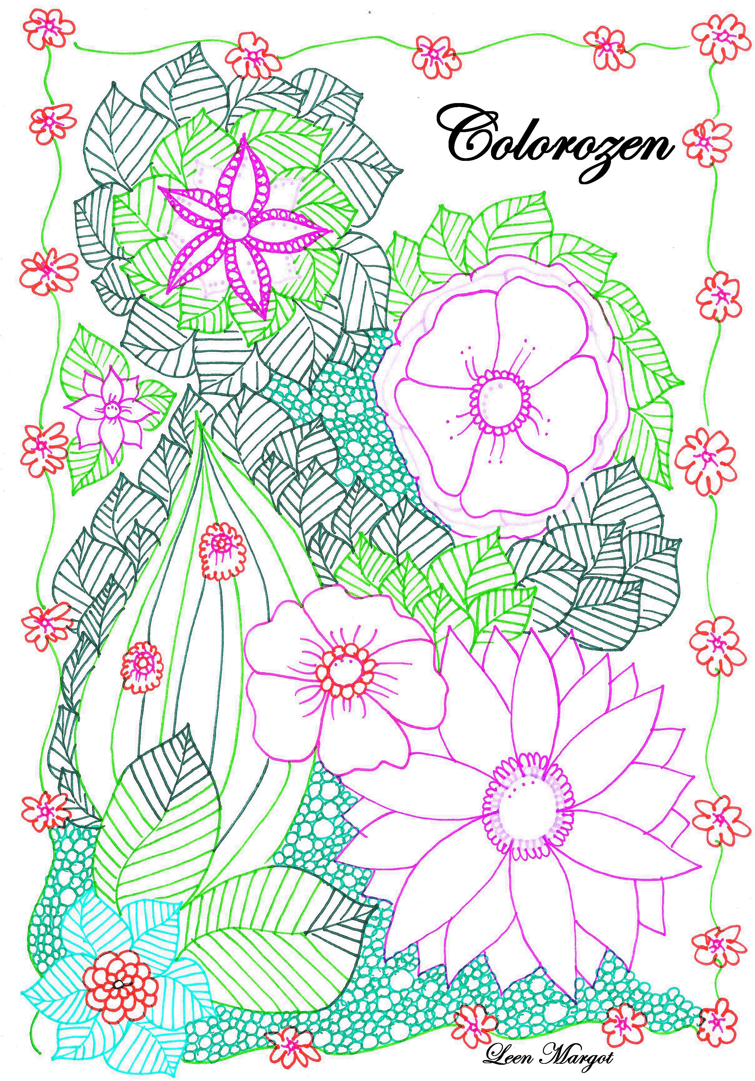 Flowers patterns, many colors, inspiration and talent, Artist : Leen Margot