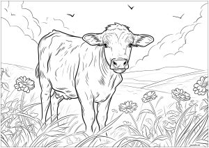 Cow in a field - 2