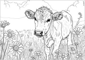 Cow in a field - 4
