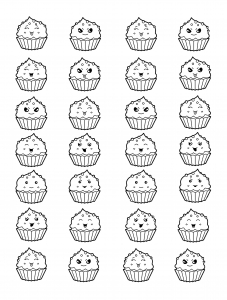 coloring-kawai-cup-cakes