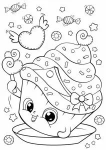 Pretty Cupcake Surrounded By Attractive Motifs