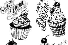 Printable Cupcakes coloring sheets for adults