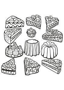 Printable Cupcake and cake Coloring Page for adults : Free-book-cupcake-6