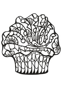 Printable Cupcake and cake Coloring Page for adults : Free-book-cupcake-7