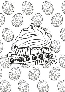 Coloring page adult easter egg muffin by allan.