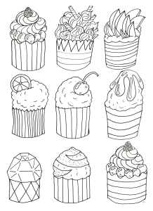 Coloring simple cupcakes by olivier