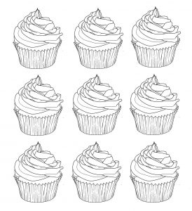 Coloring cupcakes warhol