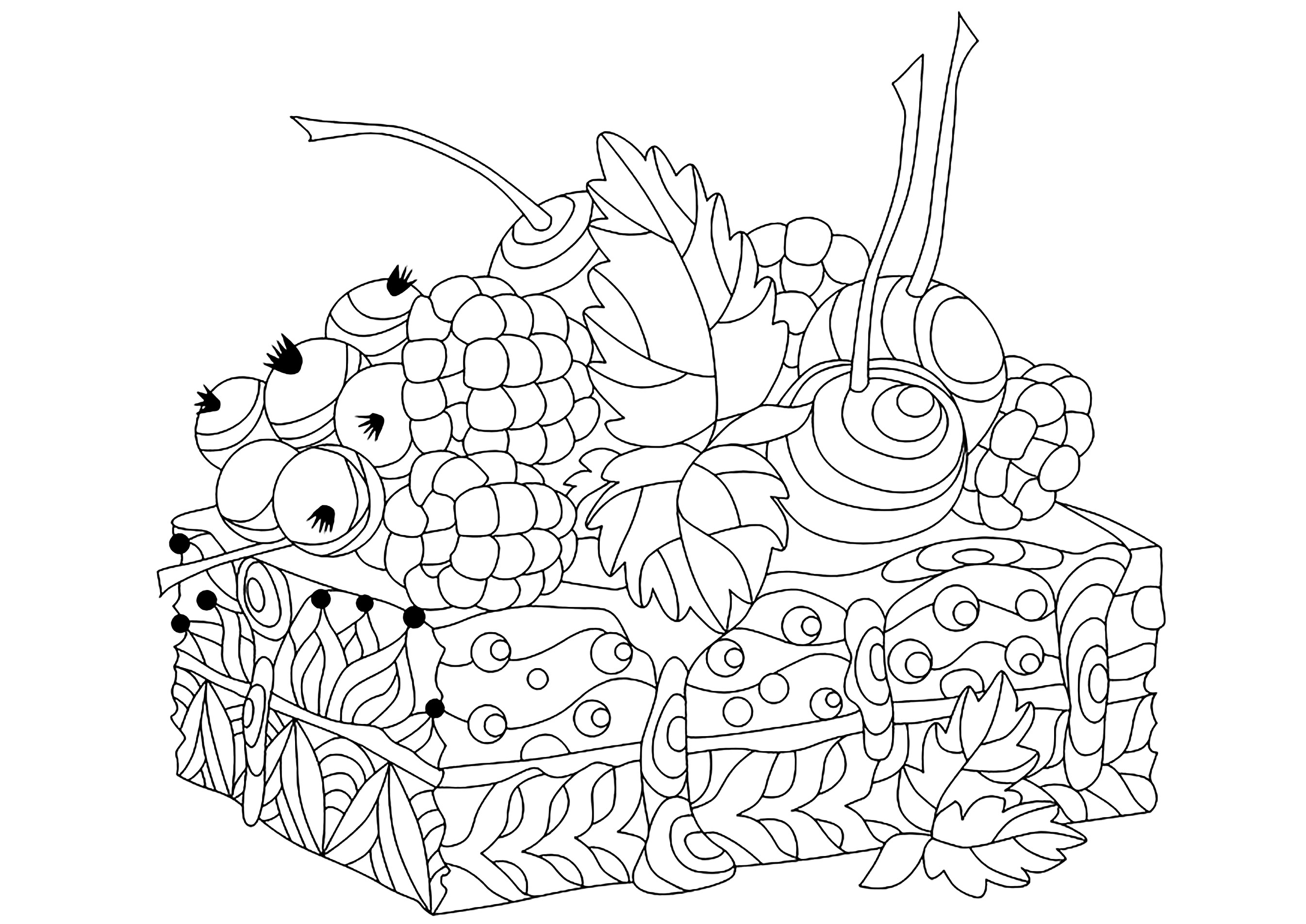 Cupcake coloring pages for adults