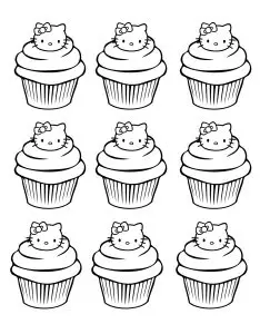 Printable Hello Kitty complex coloring sheets for adults