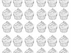 Cupcakes and Andy Warhol (Cupcake and cake Coloring Page)