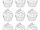 Cupcakes Warhol (Cupcake and cake Coloring Page)