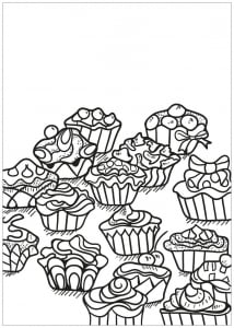 Coloring free book cupcake 3