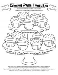 Various and different Cupcakes ready to be eaten ! (Cupcake and cake Coloring Page)